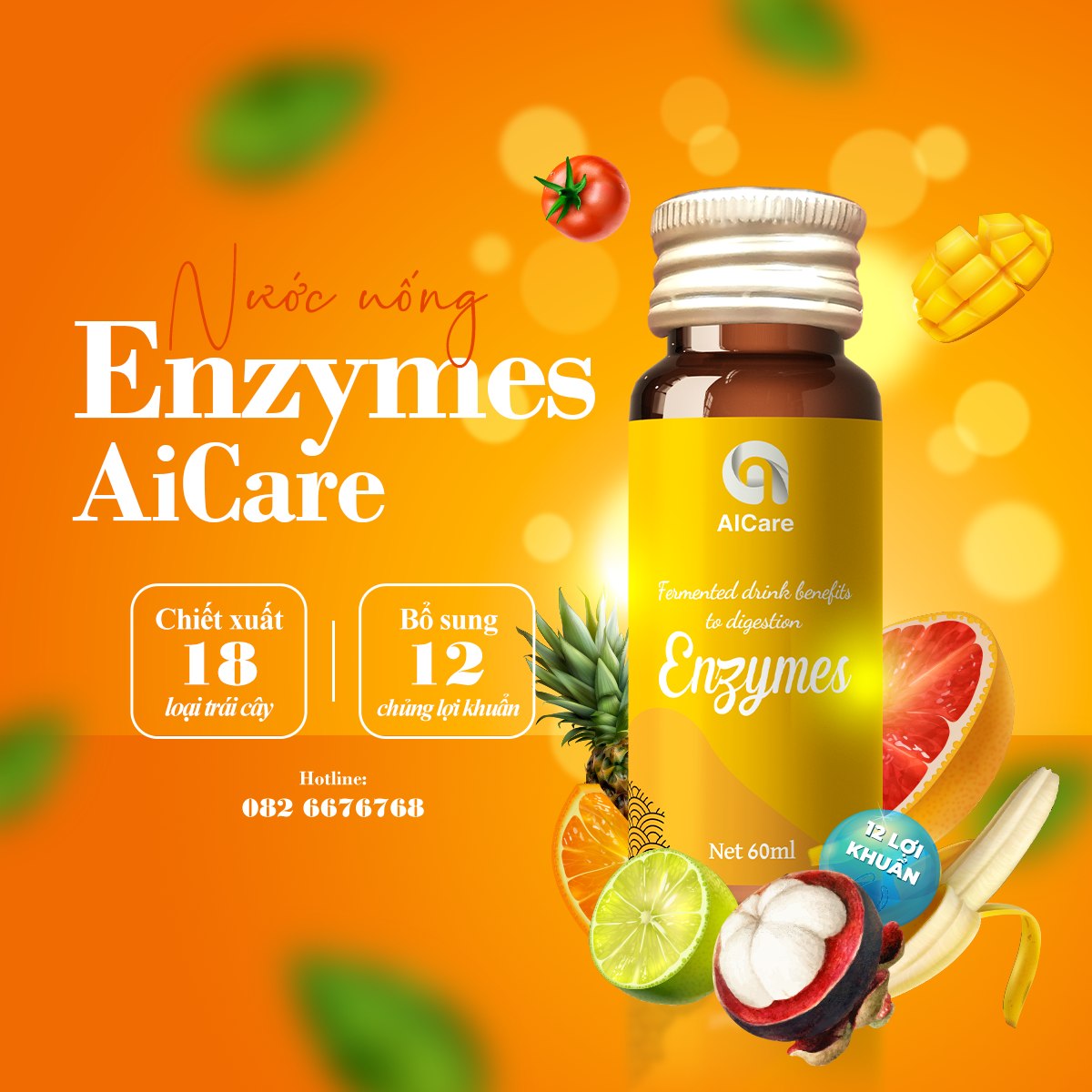 Enzymes AiCare Hộp 06 chai